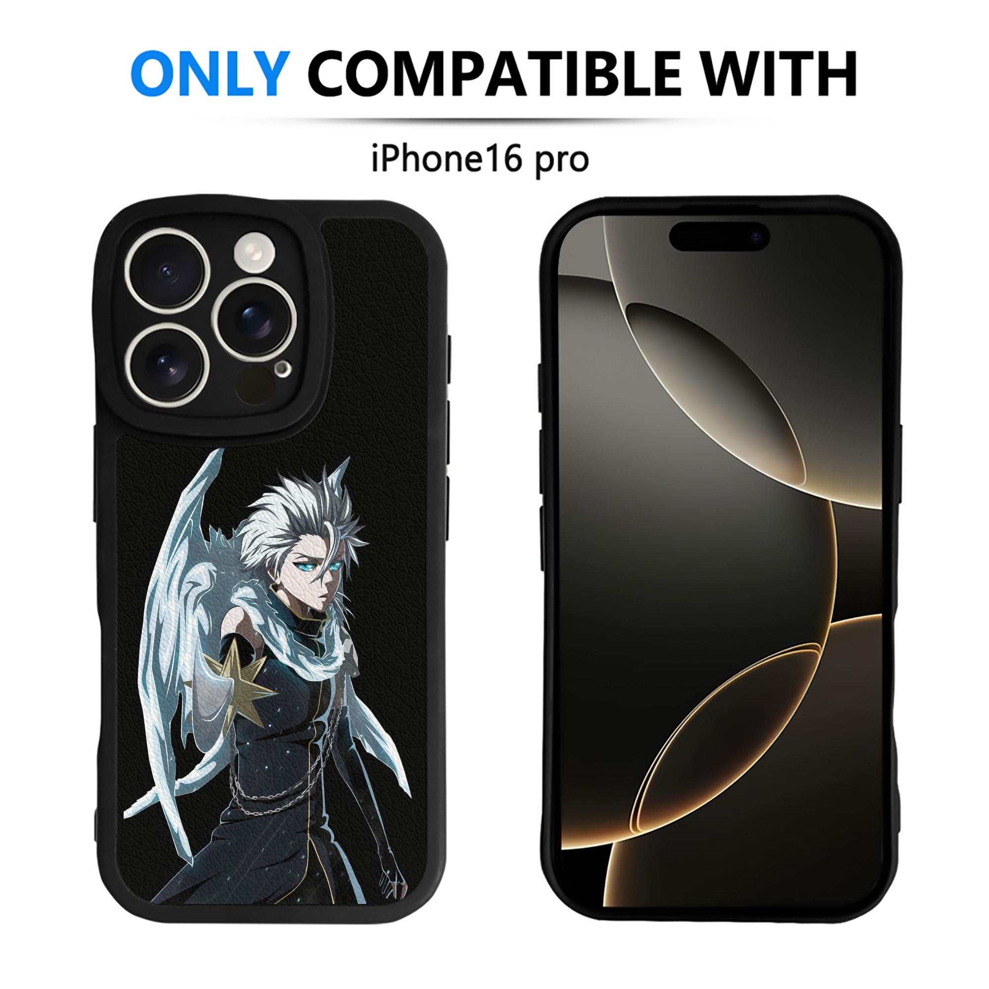 （画像用） ブリーチ 日番谷冬獅郎（ひつがや とうしろう） BLEACH Hitsugaya Toushirou 【iPhone 16シリーズ対応】シリコンスマホケース（レザー調） 材質：シリコン